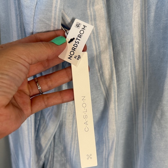 NWT Caslon Light Blue Striped linen Blazer - Picture 8 of 10